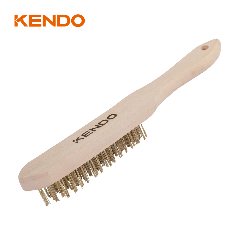 Wire Brush, Wooden Handle(copper plating steel)